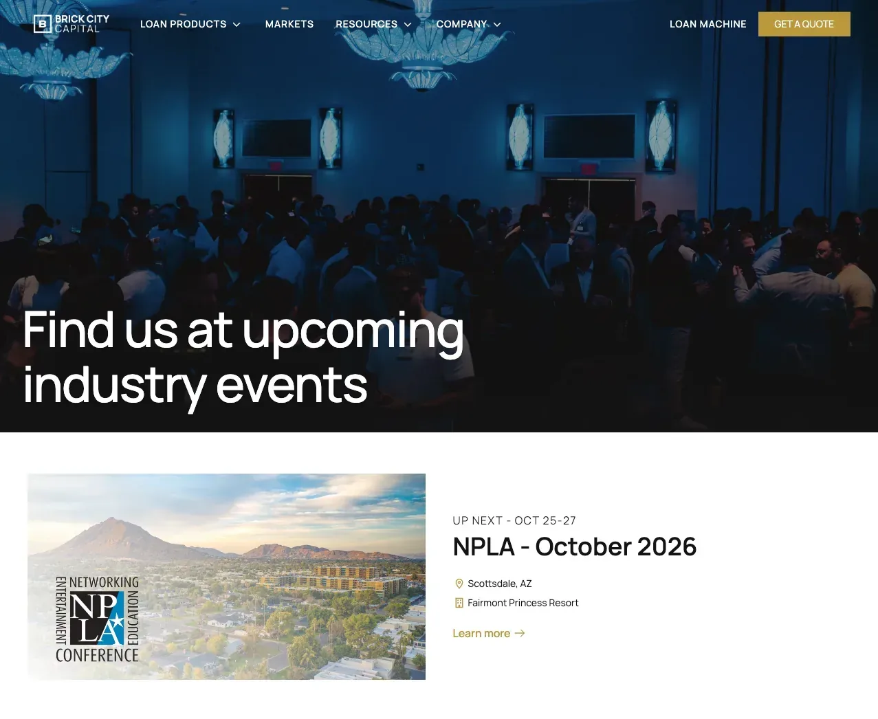 Brick City Capital industry events page