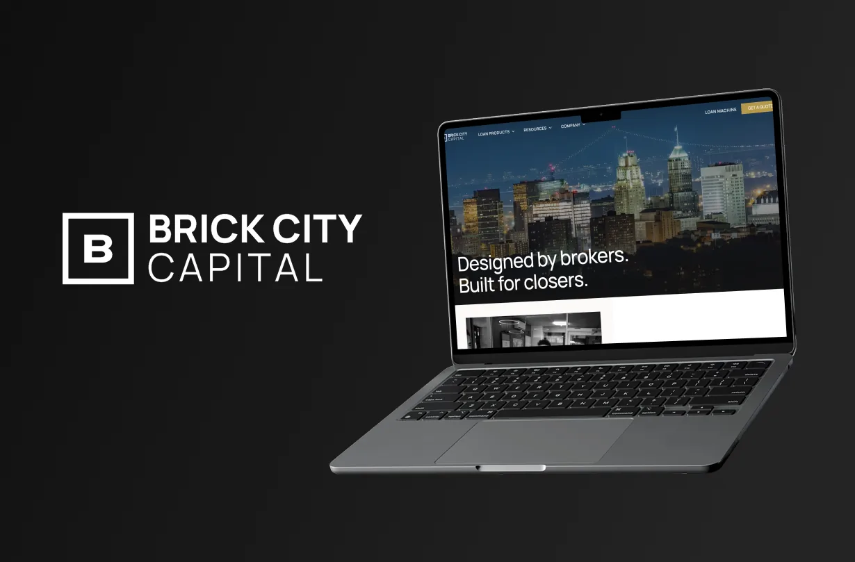 Brick City Capital website on a laptop