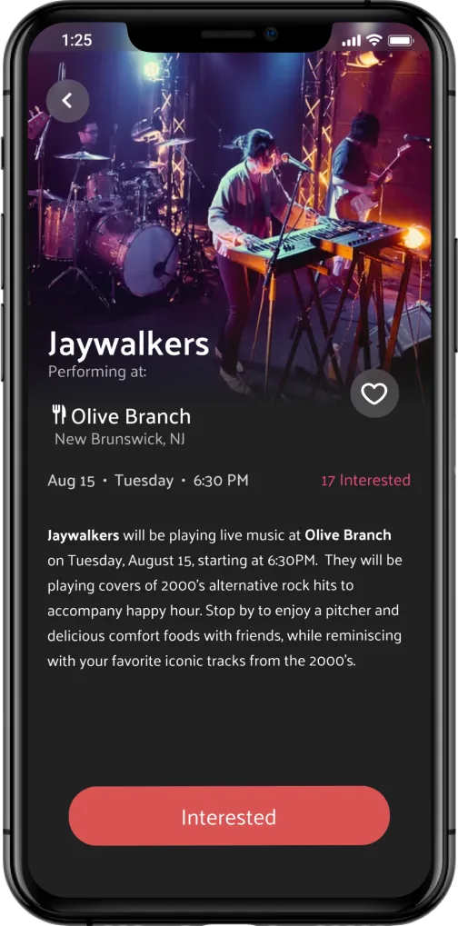 Gig info page